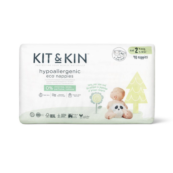 Scutece hipoalergenice Eco, Nr. 2, 4-8 kg, 38 bucati, Kit&Kin