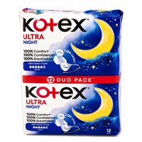 Absorbante de noapte Ultra Night, 12 bucati, Kotex