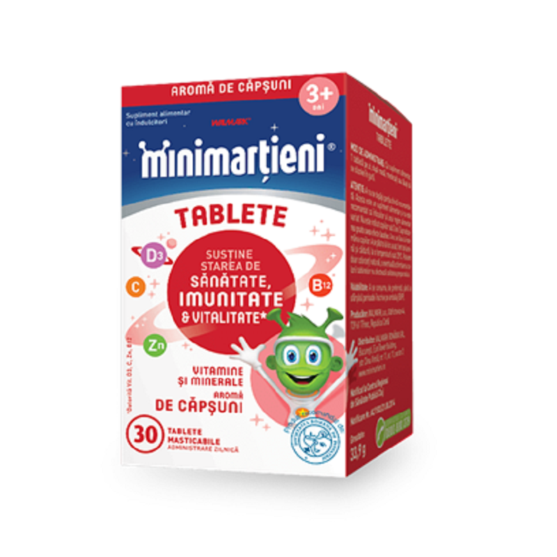 Minimartieni cu aroma de capsuni Imunactiv, 30 tablete, Walmark