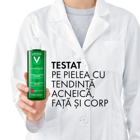 Gel de curatare purifiant pentru ten gras cu tendinta acneica Normaderm, 400 ml, Vichy 608332