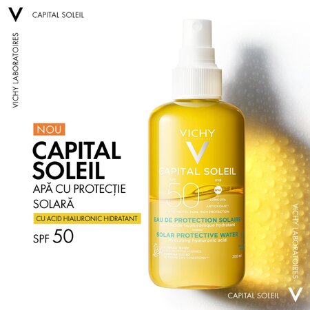 Apa cu protectie solara SPF50+ Capital Soleil, 200 ml, Vichy 555656