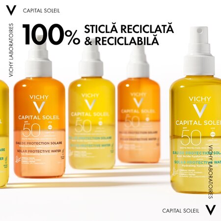Apa cu protectie solara SPF50+ Capital Soleil, 200 ml, Vichy 555659