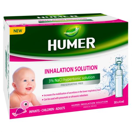 Solutie hipertonica inhalator 3%, 30 bucati x 4ml, Humer