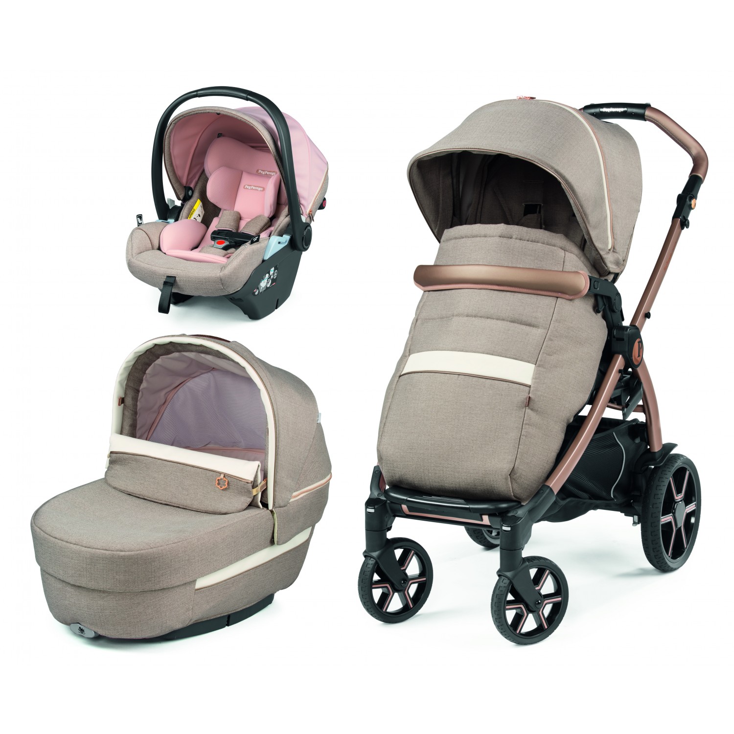 Sistem carucior 3 in 1 pentru copii Book Primo Viaggio Lounge, Mon Amour, Peg Perego