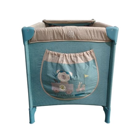 Patut pliabil pentru copii cu 2 nivele si accesorii, 120x60 cm, Turcoaz, Bebe Royal 531341