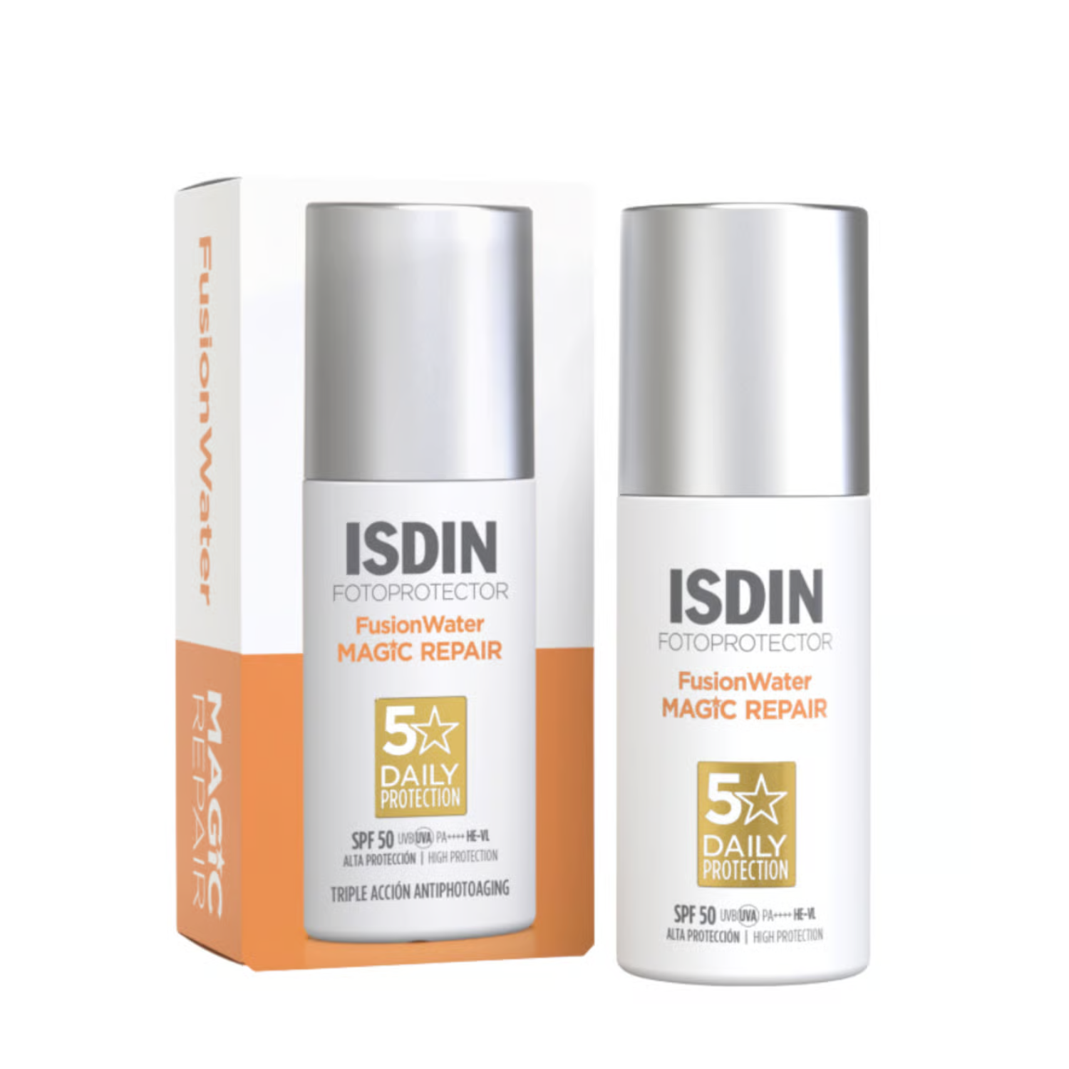 Crema de fata cu protectie solara SPF 50 Fusion Water Magic Repair Fotoprotector, 50 ml, Isdin