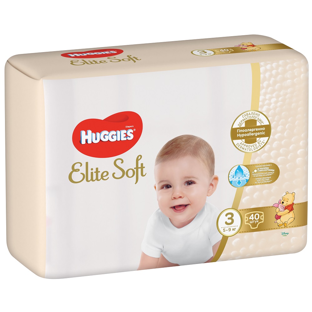 Scutece Elite Soft Jumbo Nr. 3, 5-9 kg, 40 bucati, Huggies