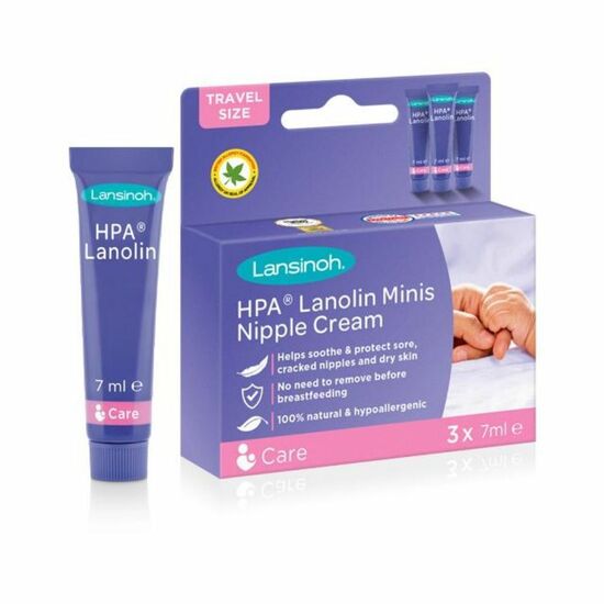 Lanolina crema pentru mameloane, 3x7 ml