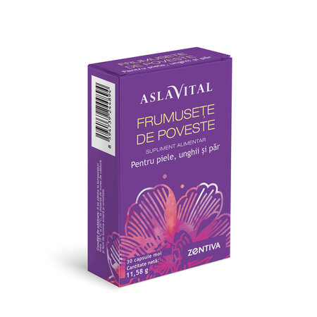 Frumusete de poveste, pentru piele, unghii si par Aslavital, 30 capsule moi, Zentiva 644507
