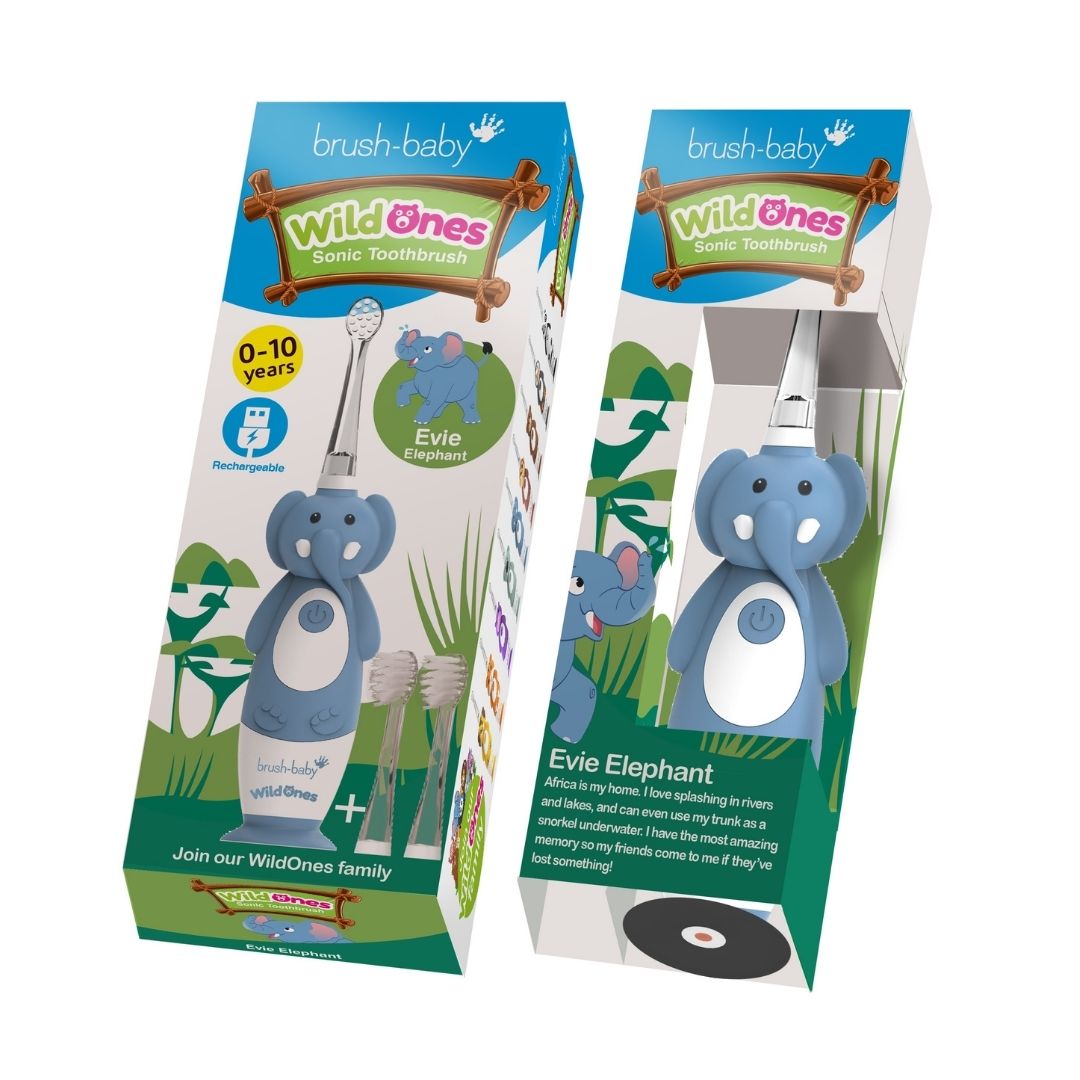 Periuta de dinti electrica reincarcabila  Elefant, Wild Ones, Brush Baby