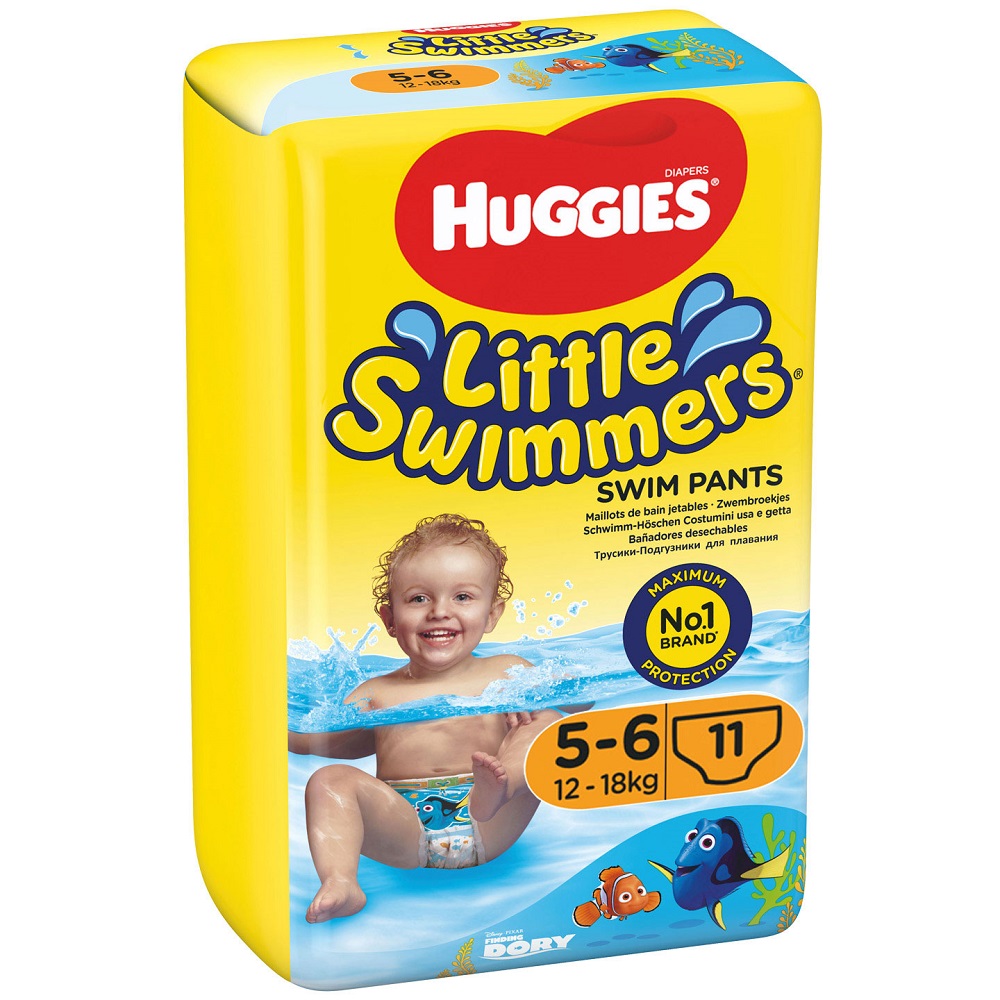 Chilotei impermeabili pentru inot Little Swimmers Nr. 5-6, 12-18 kg, 11 bucati, Huggies