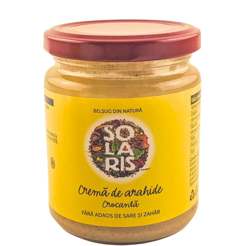 Crema de arahide crocanta, 250 g, Solaris