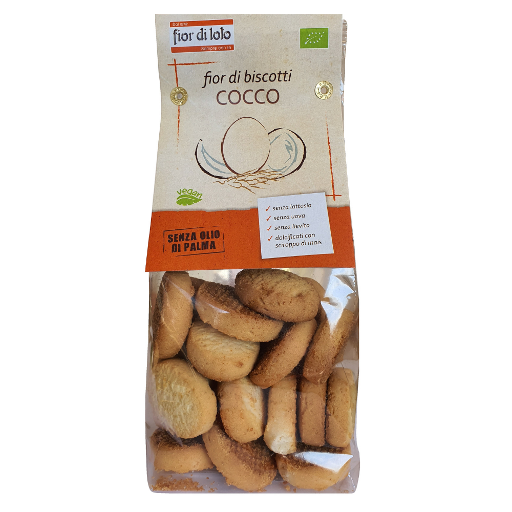 Biscuiti Bio cu fulgi de cocos, 250 g, Fior Di Loto