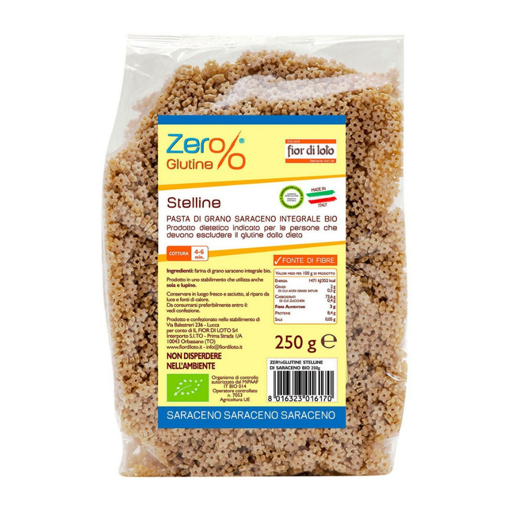 Paste bio stelline din hrisca fara gluten, 250 g, Fior Di Loto