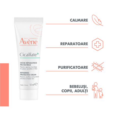 Crema protectoare reparatoare Cicalfate+, 15 ml, Avene 674565