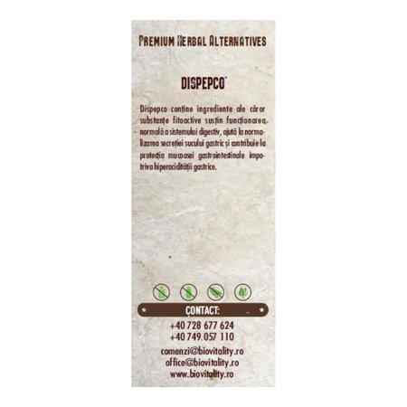 Dispepco, 30 capsule, Bio Vitality 780406