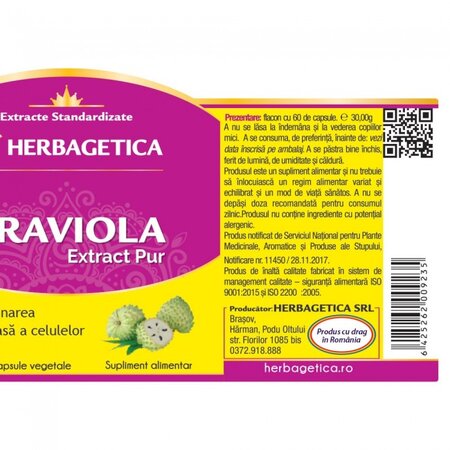 Graviola, 60 capsule, Herbagetica 534800