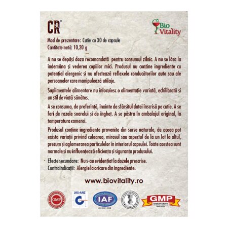 CR, 30 capsule, Bio Vitality 780358