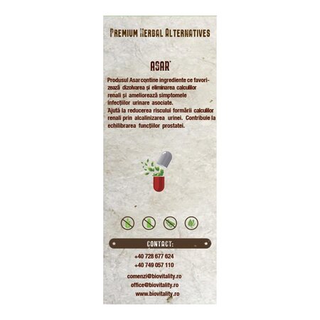 Asar, 30 capsule, Bio Vitality 780591