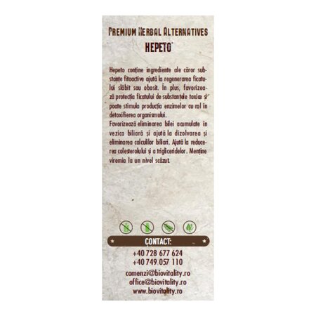 Hepeto, 30 capsule, Bio Vitality 780379