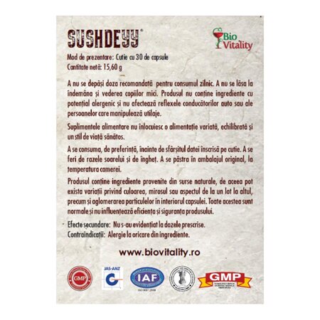 Sushdeyy Calm si pace mintii, 30 capsule, Bio Vitality 780370