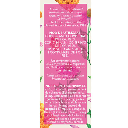 Echinacea cu propolis si Vitamina C, 60 comprimate, Fares 721468
