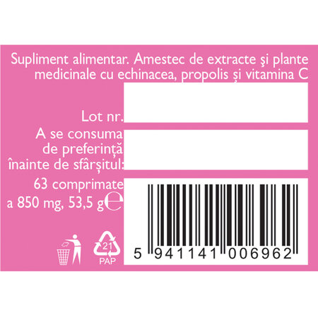 Echinacea cu propolis si Vitamina C, 60 comprimate, Fares 721470