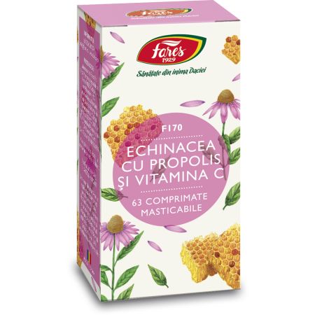 Echinacea cu propolis si Vitamina C, 60 comprimate, Fares