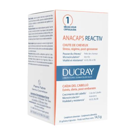 Anacaps Reactiv pentru par si unghii, 30 capsule, Ducray