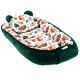 Baby Nest Multifunctional cu pernuta Velur, Green Animals, E-Kids 466711