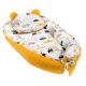 Baby Nest Multifunctional cu pernuta Velvet, Yellow City, E-Kids 466738