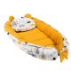 Baby Nest Multifunctional cu pernuta Velvet, Yellow City, E-Kids 466739