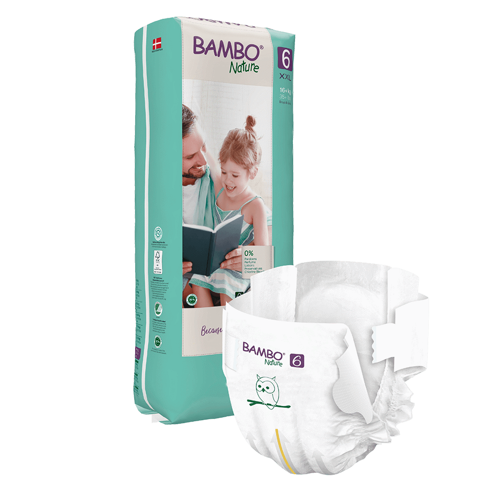 Scutece Ecolabel, Nr. 6, +16 kg, 40 bucati, Bambo Nature