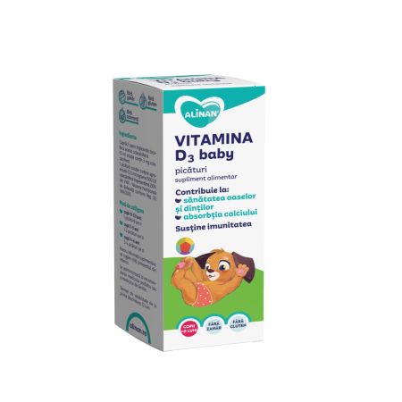 Vitamina D3 picaturi, Alinan, + 0 luni, 10 ml, Fiterman Pharma