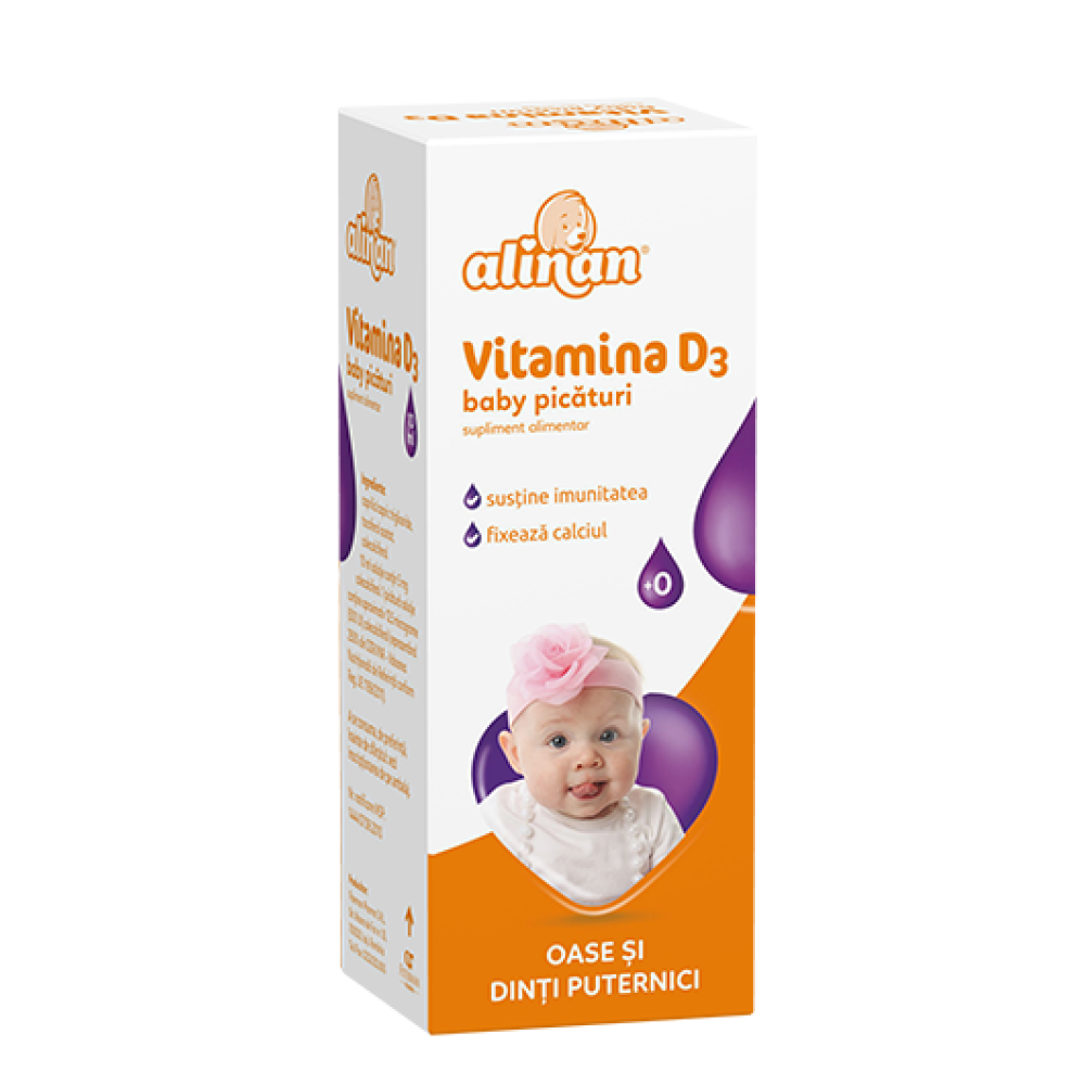 Vitamina D3 picaturi, + 0 luni,Alinan, 10 ml, Fiterman Pharma