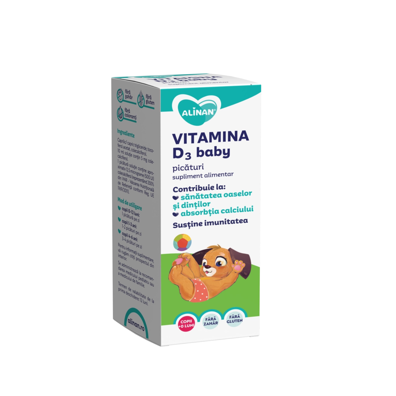 Vitamina D3 picaturi, Alinan, + 0 luni, 10 ml, Fiterman Pharma