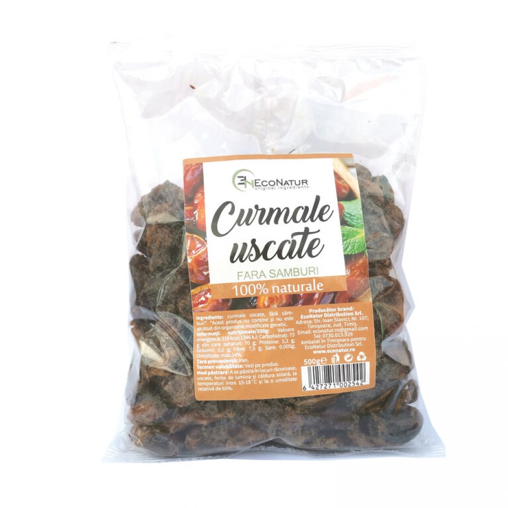 Curmale uscate fara samburi, 500 g, Econatur