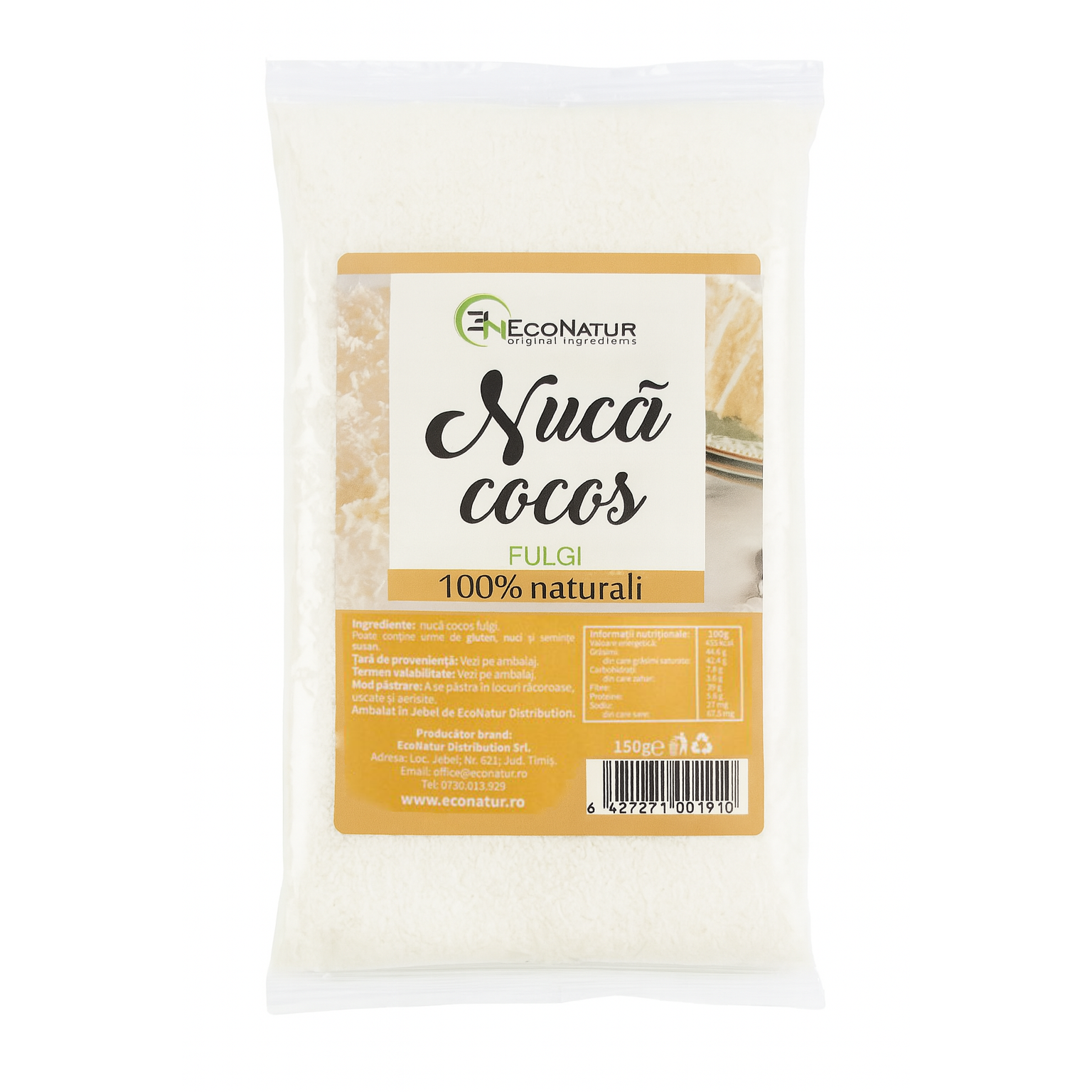 Fulgi de nuca de cocos, 150 g, Econatur