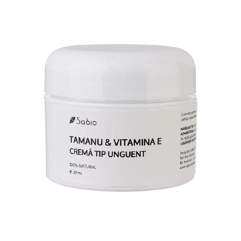 Crema tip unguent Tamanu si Vitamina E, 30ml, Sabio