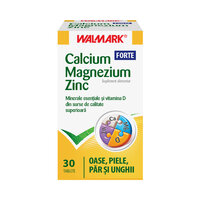 Calciu, Magneziu, Zinc Forte, 30 tablete, Walmark