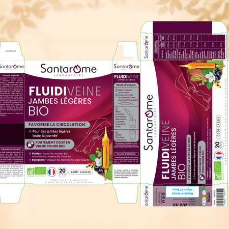 Fluidiveine Jambes Legeres BIO, 20 fiole x 10 ml, Santarome 806631