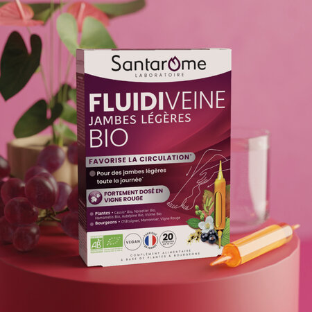 Fluidiveine Jambes Legeres BIO, 20 fiole x 10 ml, Santarome 713689