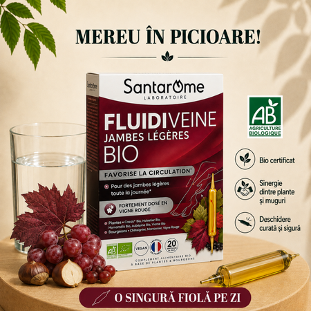 Fluidiveine Jambes Legeres BIO, 20 fiole x 10 ml, Santarome 806628