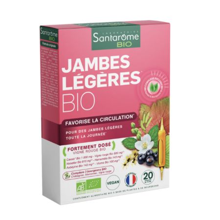 Jambes Legeres Bio, 20 fiole x 10 ml, Santarome Natural