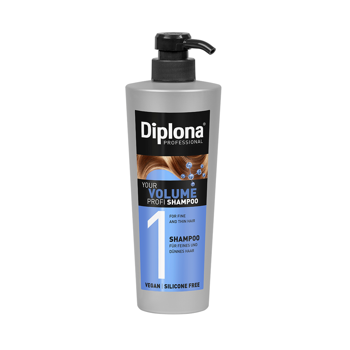 Sampon pentru par delicat Volume, 600 ml, Diplona