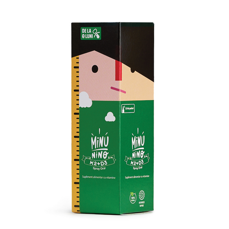 Spray Oral K2 si D3 pentru sugari si copii Minunino, 12.5 ml, Medimow 648313