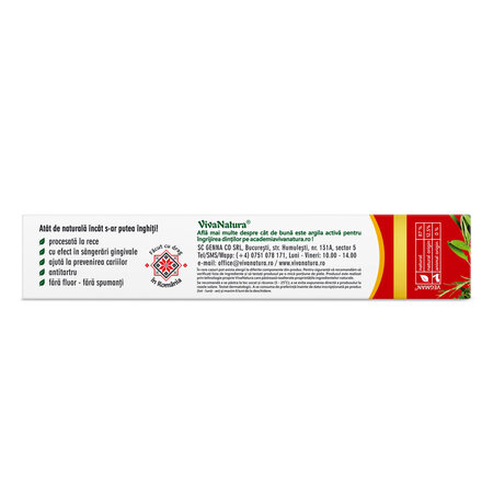 Pasta de dinti naturala cu argila activa Forte Sensitive, 80 ml, Vivanatura 765440