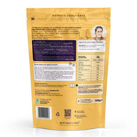 Fulgi de ovaz mici fara gluten Bio, 500 g, Republica Bio 745000