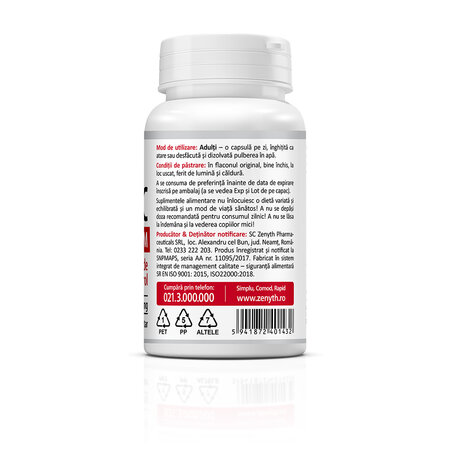 Vitamina C Premium cu rodie, 1000 mg, 30 capsule, Zenyth 771594