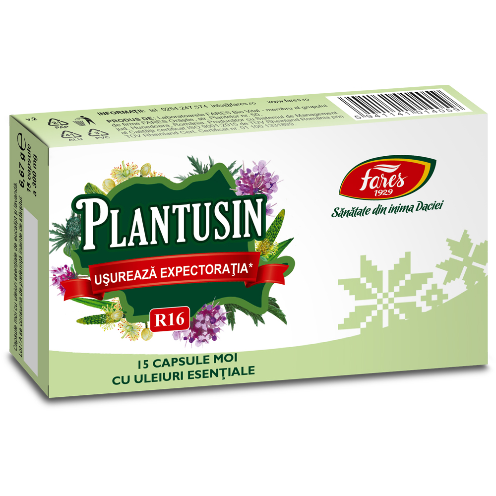 Plantusin R18, 15 capsule moi, Fares